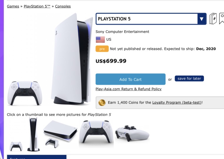 PlayAsia pridala do ponuky PS5 za 699 dol�rov