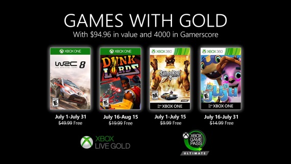 Microsoft predviedol júlové Games with Gold hry