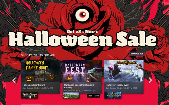 Na Steame zaal Halloweensky vpredaj