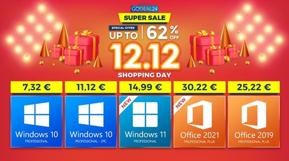 Vek vpredaj s dvojitou dvanstkou: Office za menej ako 15, Windows 10 za 7