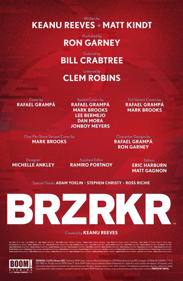 Keanu Reeves u� m� aj svoj komiks - Brzrkr 