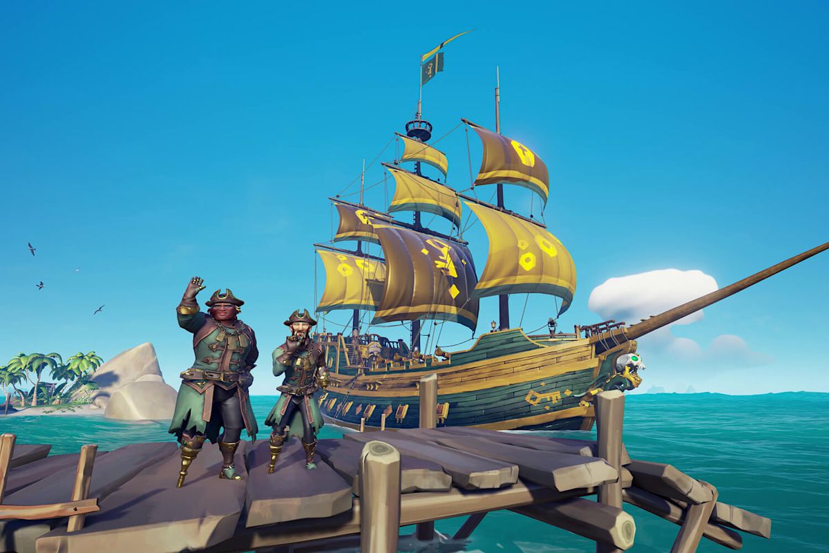 Безопасное море sea of thieves. Игра про пиратов Sea of Thieves. Игра Sea of Thieves кораблик. Битва кораблей Sea of Thieves. Пиратские корабли Sea of Thieves.