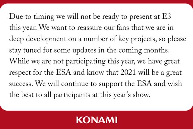 Konami neprde na E3  