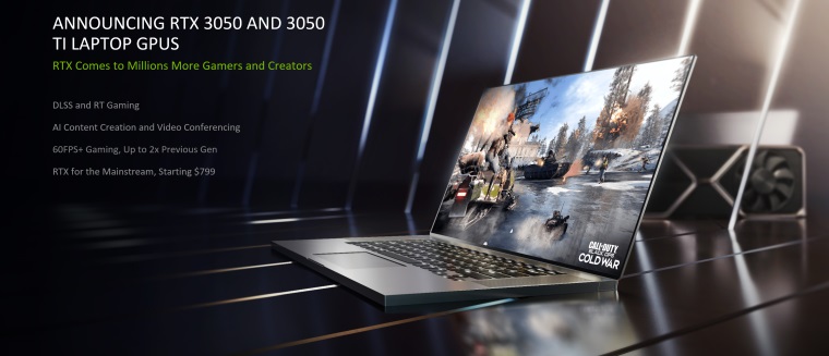 Nvidia predstavila RTX3050 a RTX3050ti ipy pre notebooky