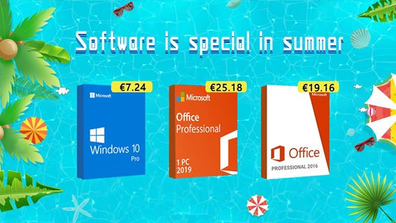 �peci�lne letn� z�avy: Windows 10 Pro za �7.24 a Office 2019 Pro za �25.18