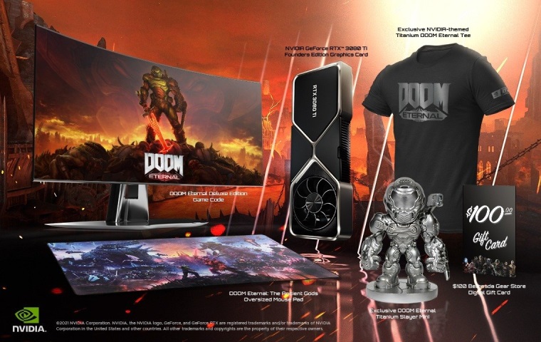 Nvidia a Bethesda predstavili DOOM Eternal GeForce RTX 3080 Ti Demon Slayer bundle