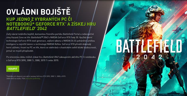 Nvidia pribauje Battlefield 2042 ku svojim grafickm kartm