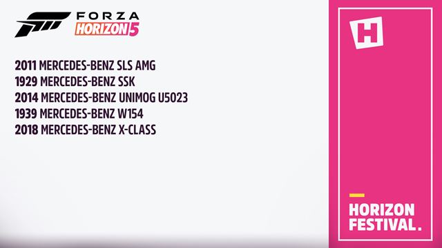 Forza Horizon 5 pon�kla svoj zoznam Mercedesov 