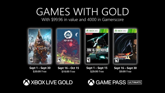 Games with Gold na september predstaven�