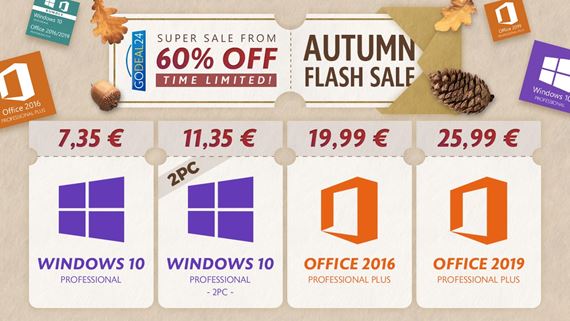 Kpte si Windows 10 len za 7.35 eur poas GoDeal24.com jesennho vpredaja