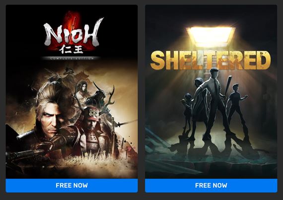 Epic rozdáva Nioh a Sheltered