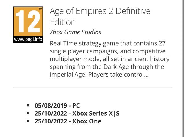 Prich�dza Age of Empires 2 na Xbox konzoly? 