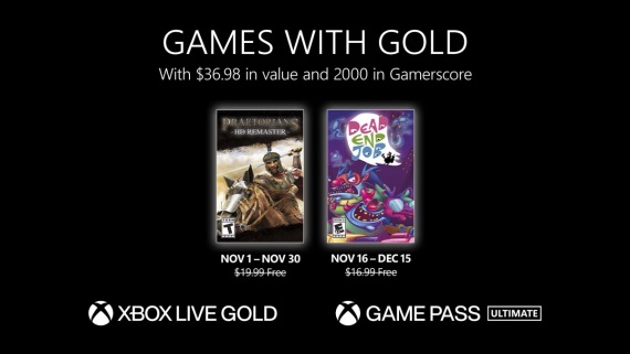 Xbox Live Gold ponuka na november predstavená