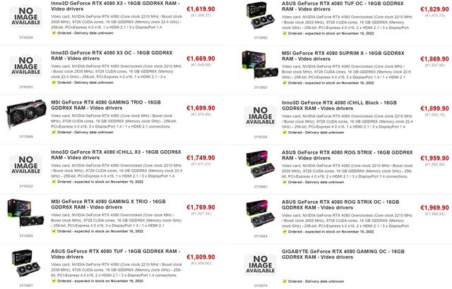 RTX 4080 karty sa u� objavuj� v ponuke obchodov  