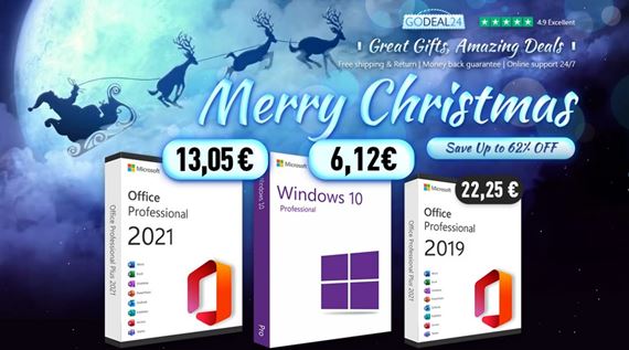 Kúpte si legálny Windows 10 a Office už od 6,12 € vo vianočných výpredajoch Godeal24!