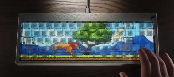 Centrepiece klávesnica s LED displejom predvedená