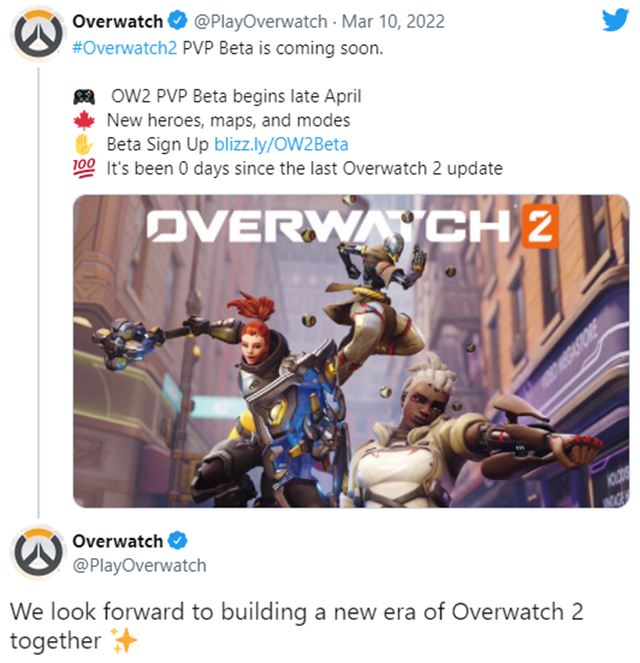 Overwatch 2 po nekonenom akan oznmil PVP Betu, dokme sa jej na konci aprla  