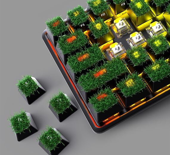 HyperX ponúka doslova zelené klávesy - TCH Grass keycaps