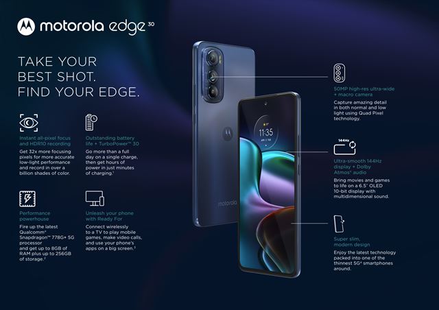 Motorola Edge 30 je najten��m 5G mobilom 