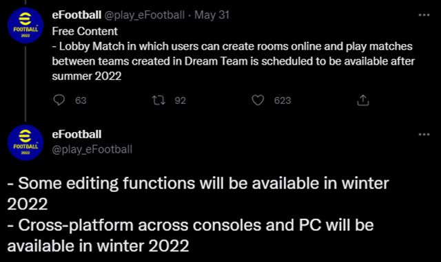 Master League m�d sa v eFootball predstav� najsk�r v roku 2023, navy�e formou platen�ho DLC 