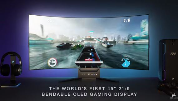 Nový 45-palcový OLED monitor od Corsairu sa ohýba!