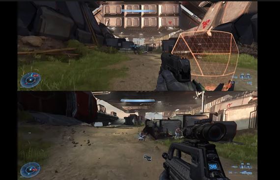 Bližší pohľad na splitscreen v Halo Infinite