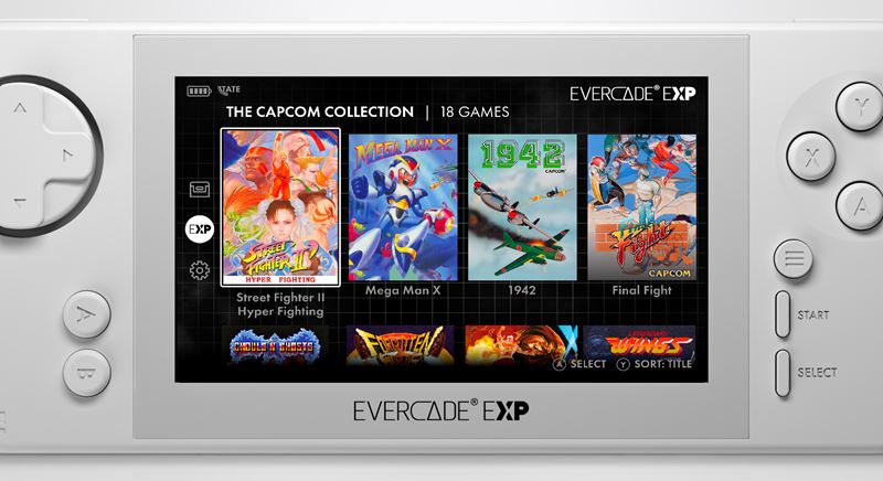 Nov retro handheld Evercade EXP bude ma predintalovan hry od Capcomu