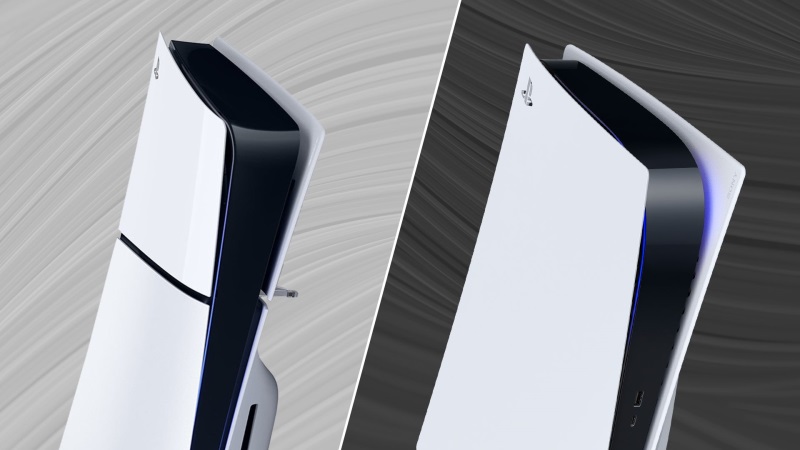 Fotky novej PS5 slim a jej porovnania s pvodnou PS5 konzolou