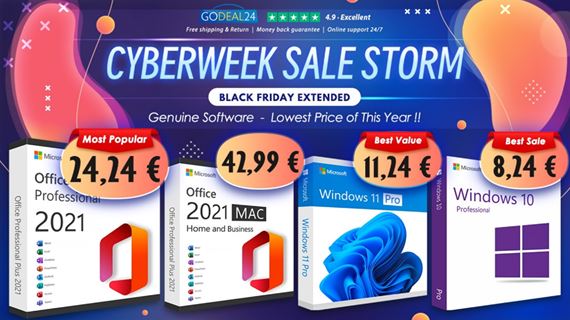 Cyber Week 2023: Vyu�ite ponuku Black Friday Extended na Microsoft Office a Windows 11 Pro od 9 �