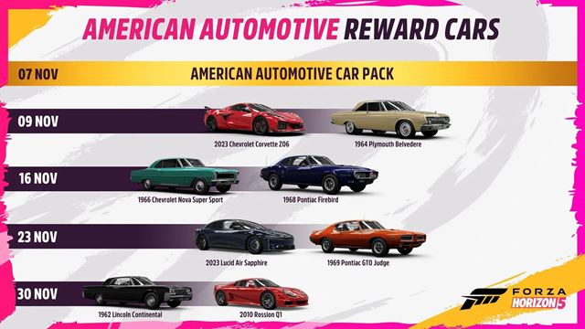 Forza Horizon 5 dostala American Automotive update 