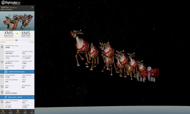 Santa u let ...