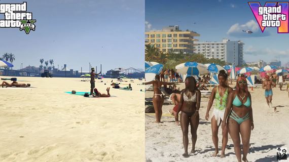 Porovnanie grafiky GTA V a GTA VI