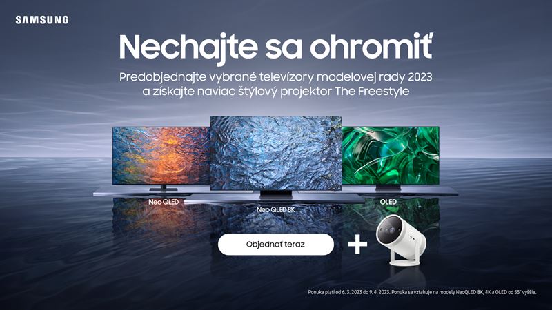 Predobjednajte si vybrané tohtoročné televízory Neo QLED a OLED a získajte ako bonus projektor The Freestyle