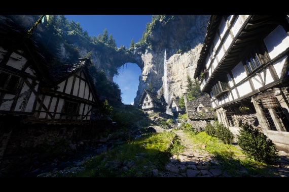 Ukážka spracovania dediny v Unreal Engine 5 - Clifwood village