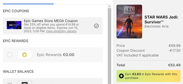 Epic launched a Mega sale with 25% discount coupons and also a Rewards program 