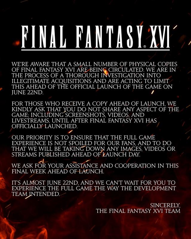 Final Fantasy XVI je u v obehu 