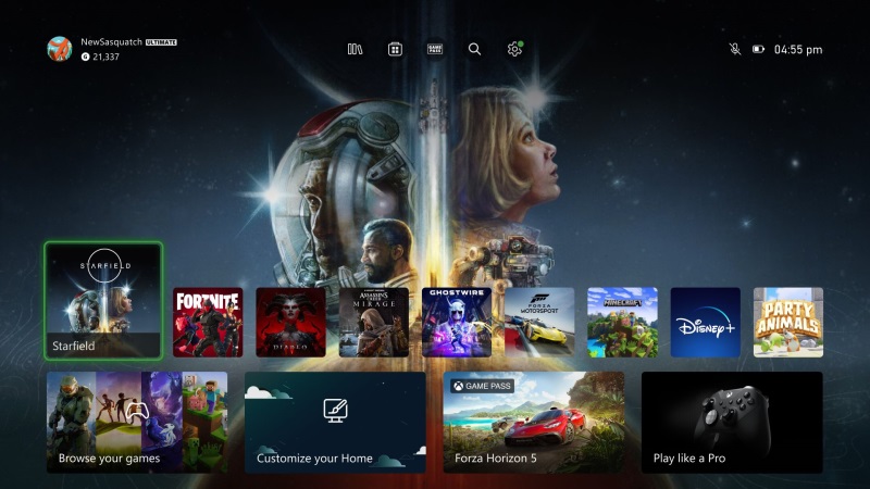 Microsoft spa nov Xbox dashboard