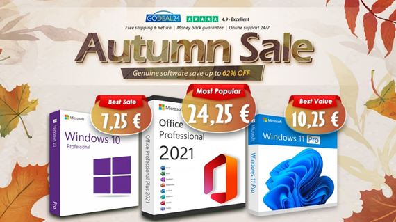 Získajte doživotný prístup k Windows 11 Pro a Microsoft Office Pro 2021 len za 10 € na Godeal24