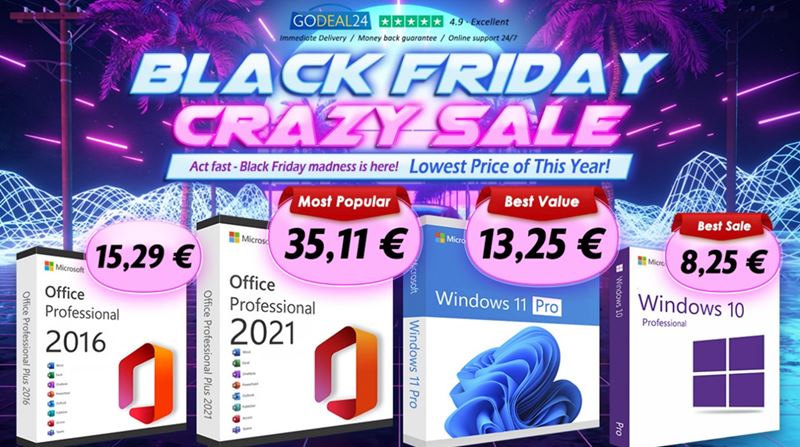 Doprajte svojmu PC vylepenie produktivity a hier s Windows 11 Pro od 10  v Godeal24 Black Friday