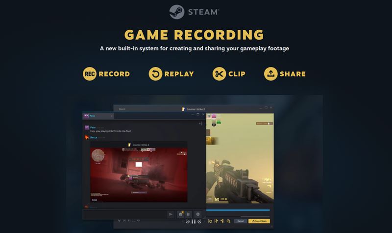 Steam spustil Game Recording pre vetkch pouvateov