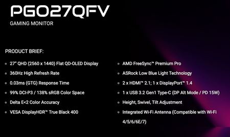 ASrock predstavil nov OLED monitory, pridva im Wi-Fi 7 antnu  