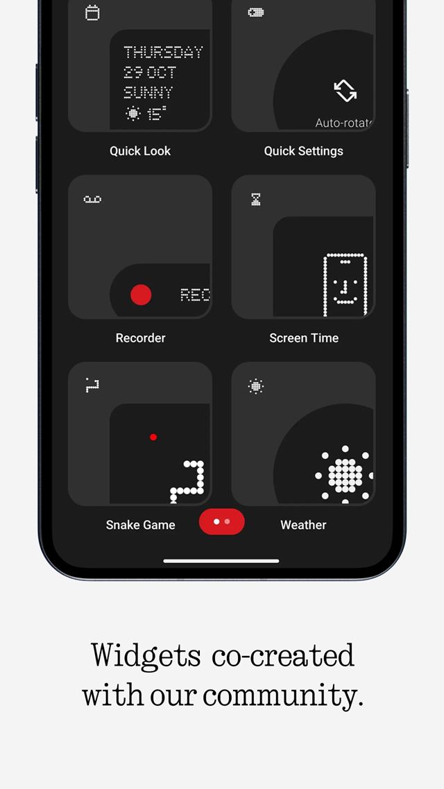 Nothing prin�a klasick�ho Hada v podobe Snake Game Widget 