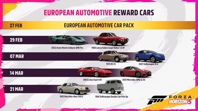 Forza Horizon 5 dnes dostva European Automotive update 