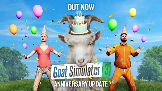 Goat Simulator 3 oslavuje 10 rokov od vydania prvej hry