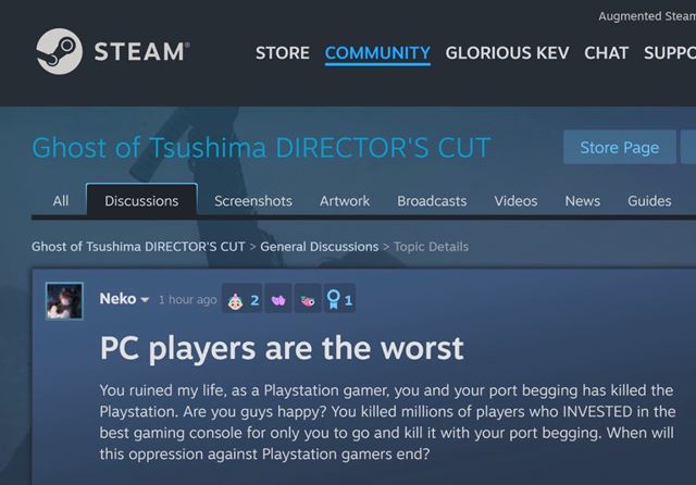 Niektorm PlayStation hrom sa nepi prchod Ghost of Tsusima na PC 