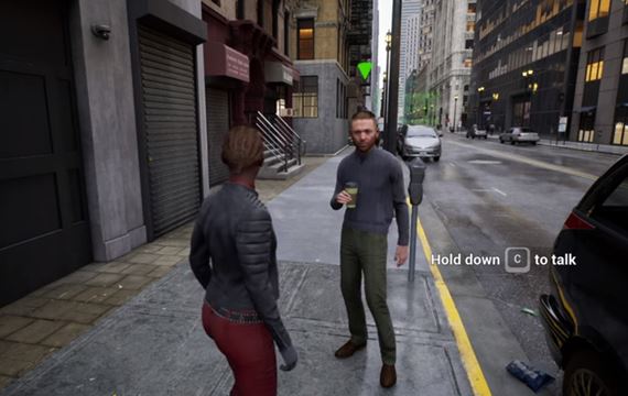 Ukážka komunikácie s AI NPC postavami v Matrix deme