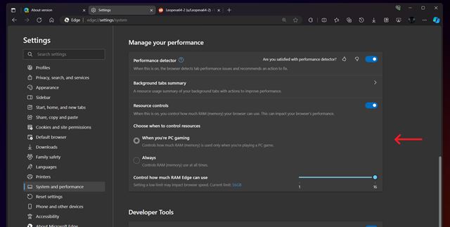 Microsoft umo�n� obmedzi� pam� na Edge 