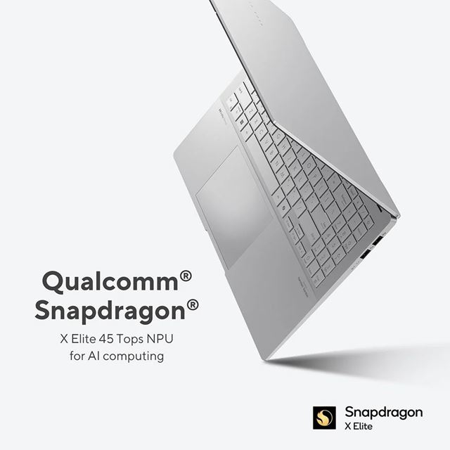 Konfigur�cia ASUS Vivobook S 15 noteboku so Snapdragon X Elite procesorom nazna�en� 