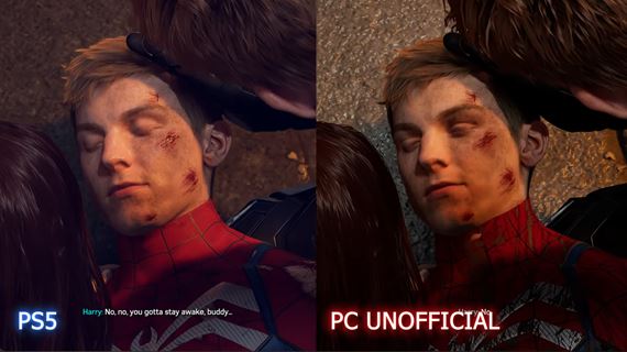 Porovnanie Spider-mana 2 na PS5 a v neoficilnom PC porte