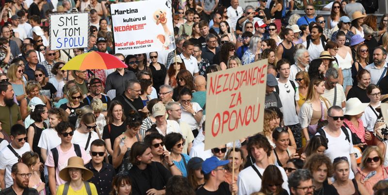 Poiadavky kultrnej obce formulovan na proteste na obranu kultry